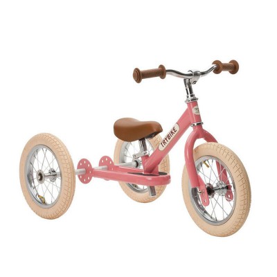 Trybike Pink Steel with Brown Seat And Grips