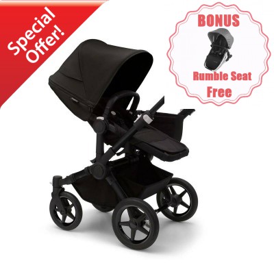 Bugaboo Donkey 5 Mono Complete AU Black/Midnight Black With FREE Extension Set