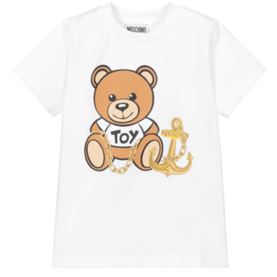 Moschino White Teddy Bear T-Shirt Size 4A, 5A, 6A