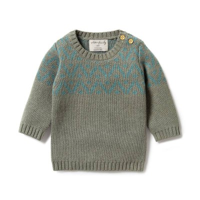 Wilson & Frenchy Knitted Fair Isle Jumper Shadow Size 0 - 24M