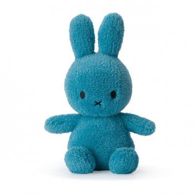Mr Maria Nijntje Miffy Sitting Terry Ocean Blue 23cm Muslin Fabric Bunny Soft Toy