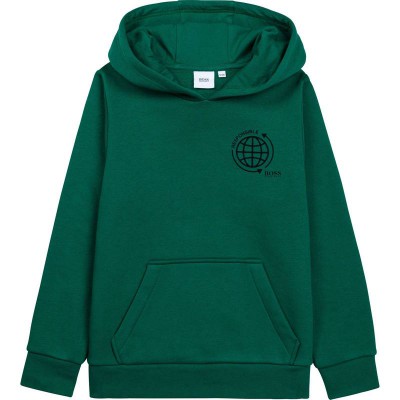 Hugo Boss Hooded Sweatshirt Green Size 4Y - 16Y