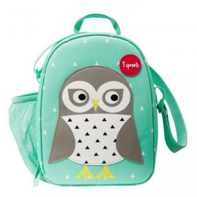 3 Sprouts Lunch Bag Owl White/Green