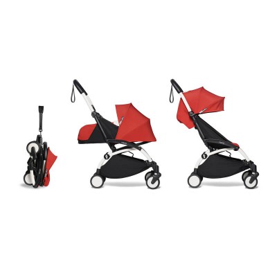 Babyzen Yoyo2 Stroller Red 6m+ seat and New Born Pack -- Foldable Bassinet