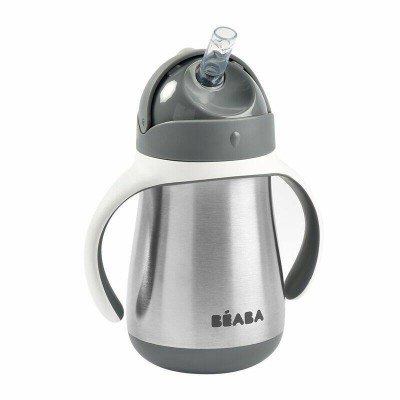 Beaba Stainless Steel Straw Cup 250ml Grey