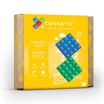 Connetix 2 piece Base Plate Pack Blue Green