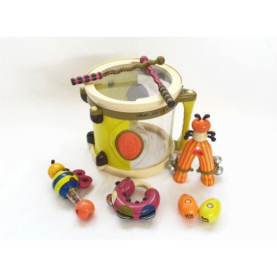 Battat Parum Pum Pum Drum Set Kids Instrument Set Rattle