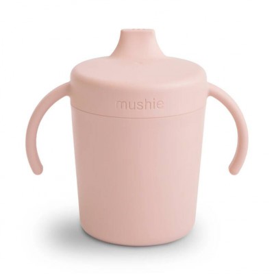 Mushie Trainer Sippy Cup with Handle Blush