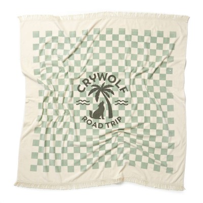 Crywolf Supersized Quare Towel Seagrass Checkered  145*145CM