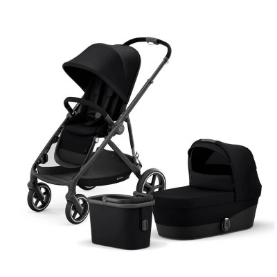 Cybex Gazelle S Pram Deep Black With Main Seat and Carry cot