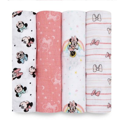 Aden And Anais Minnie Rainbows Disney Baby Swaddle plus 4 Pack