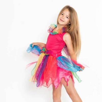 Fairygirls Pixie Fairy Dress Rainbow S, M
