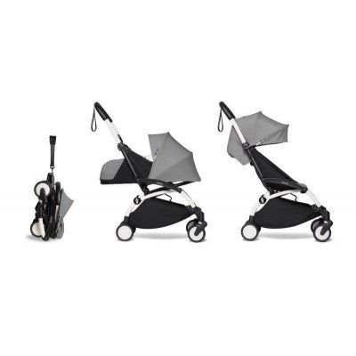 Babyzen Yoyo2 Stroller Grey 6m+ seat and New Born Pack -- Foldable Bassinet