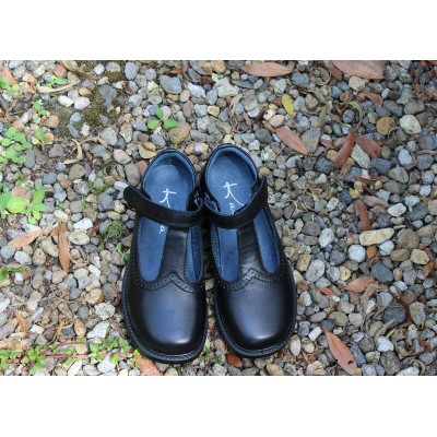 Girls T-Bar Leather School Shoes