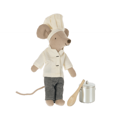 Maileg Chef Mouse With Pot N Spoon