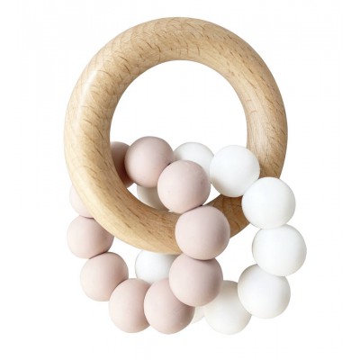 Alimrose Double Silicone Teether Ring Petal White