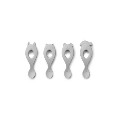 Liewood Liva Silicone Spoon 4 pack Dumbo Grey