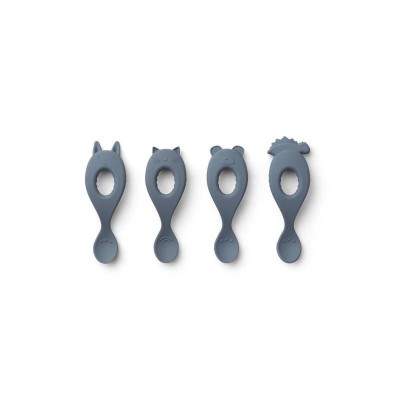 Liewood Liva Silicone Spoon 4 pack Blue Wave