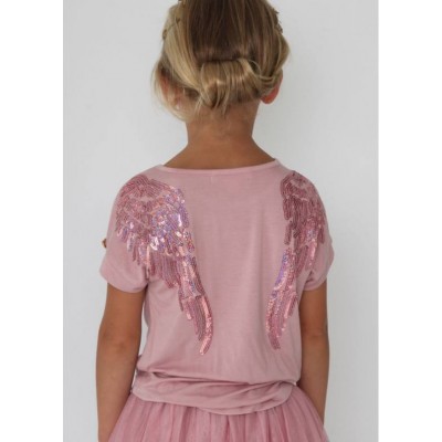 Angels Face Short Slv Slouch Wings Top Vintage Pink size 1-9