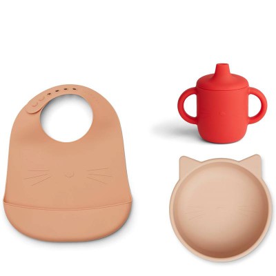 Liewood Connor Baby Dining Set Cat Apple Red