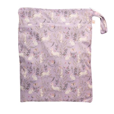 Nestling double pocket wet bag lilac bunnies