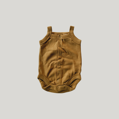 Susukoshi Organic Tank Top Suit Antique Brass Size NB - 2Y