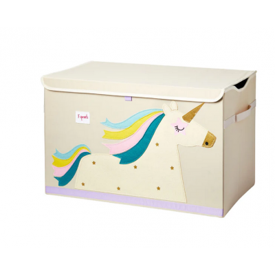 3 Sprouts Toy Chest Unicorn White