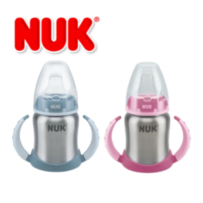Nuk FC+ Stainless Steel Training Cup 125ml, Blue and Pink
