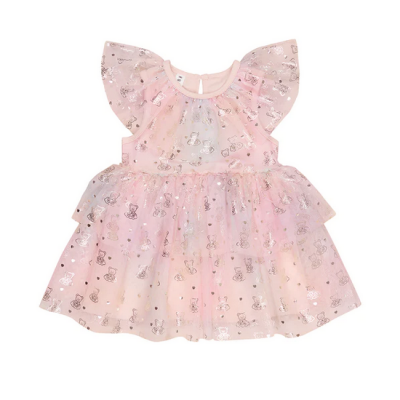 Huxbaby ss23 Cloud Bear Tiered Party Dress Multi 12-18M, 2-8y
