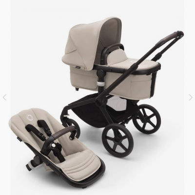 Bugaboo Fox 5 Complete Stroller Black Base with Desert Taupe Fabric- In Stock