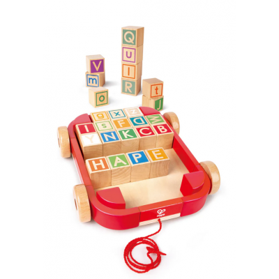 Hape Pull along Cart with Stacking Blocks