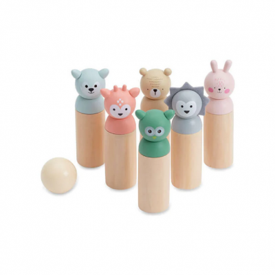Bubble Wooden Animal Bowling Set
