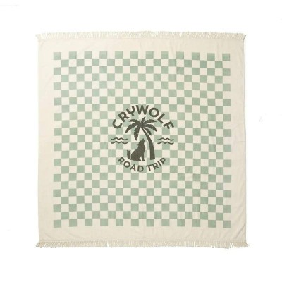 Crywolf Supersized Square Towel Seagrass Checkered