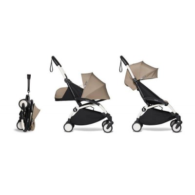 Babyzen Yoyo2 Stroller Taupe 6m+ seat and New Born Pack -- Foldable Bassinet