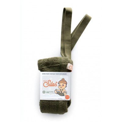 Silly Silas Warmy Tights Footless Olive 6-12m,  1-2y, 2-3y