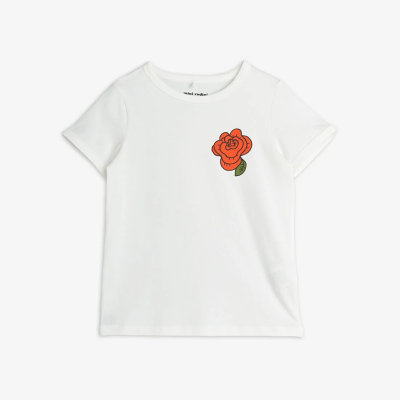Mini Rodini Roses Short Sleeve T-shirt White Size 92 - 146cm